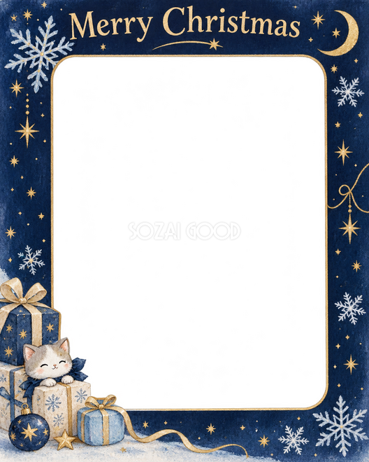 雪の結晶のクリスマス枠 雪の結晶のクリスマス枠