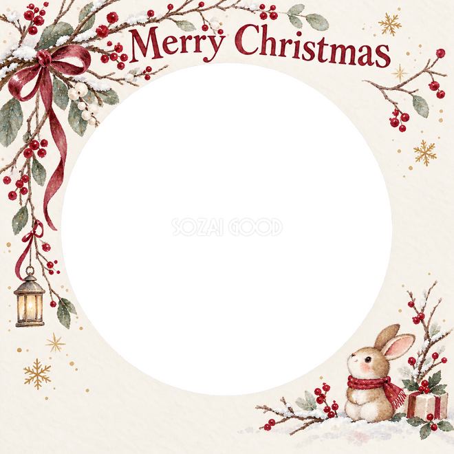 冬の枝のクリスマス枠