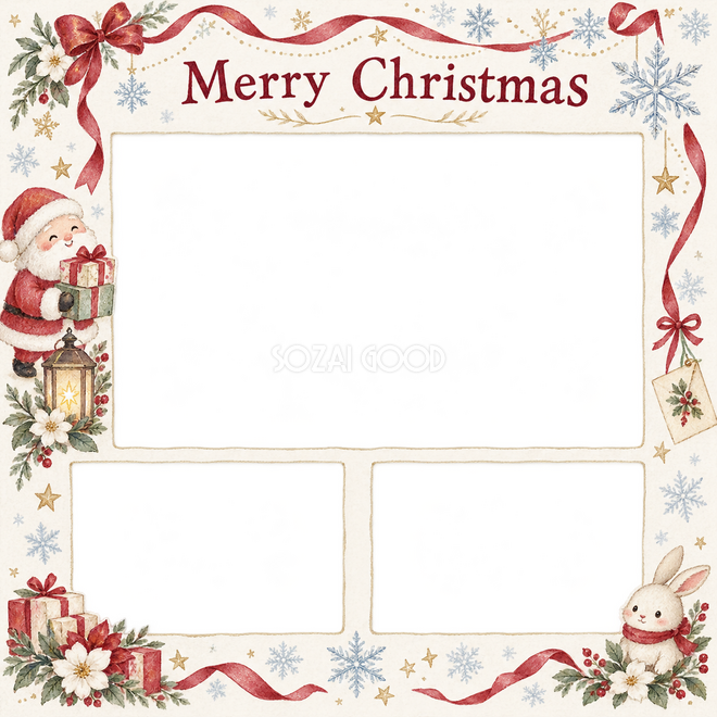 雪の結晶のクリスマス枠 雪の結晶のクリスマス枠