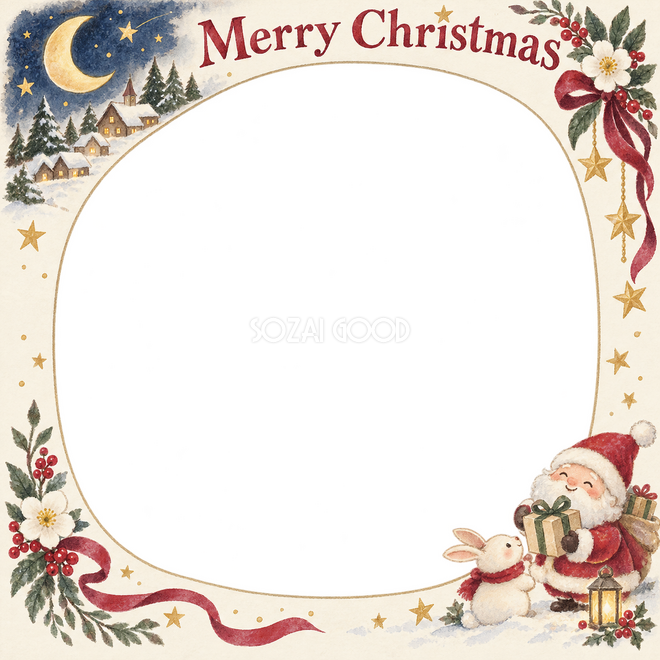 三日月と星のクリスマス枠