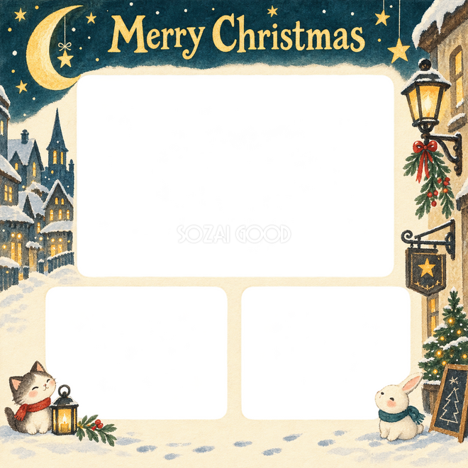 三日月と星のクリスマス枠