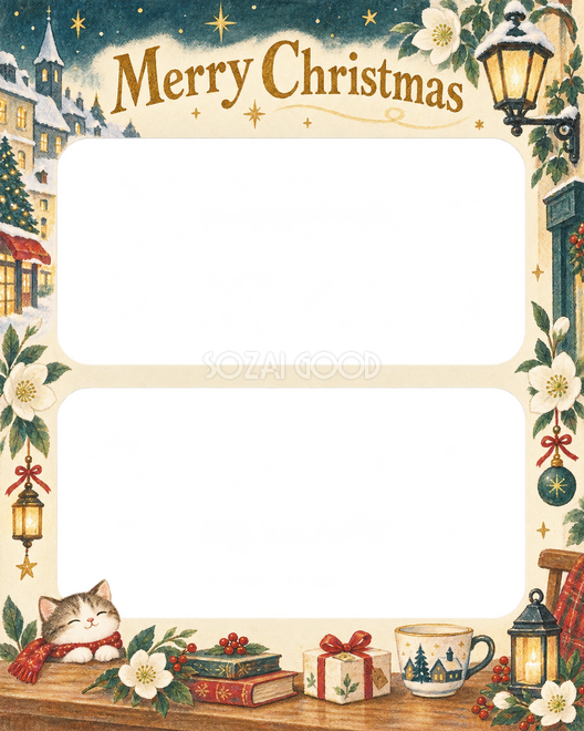 白い花のクリスマス枠