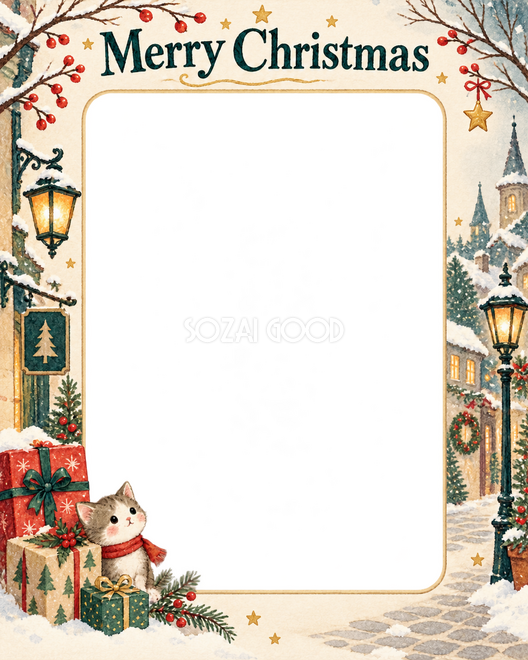 冬の枝のクリスマス枠 冬の枝のクリスマス枠