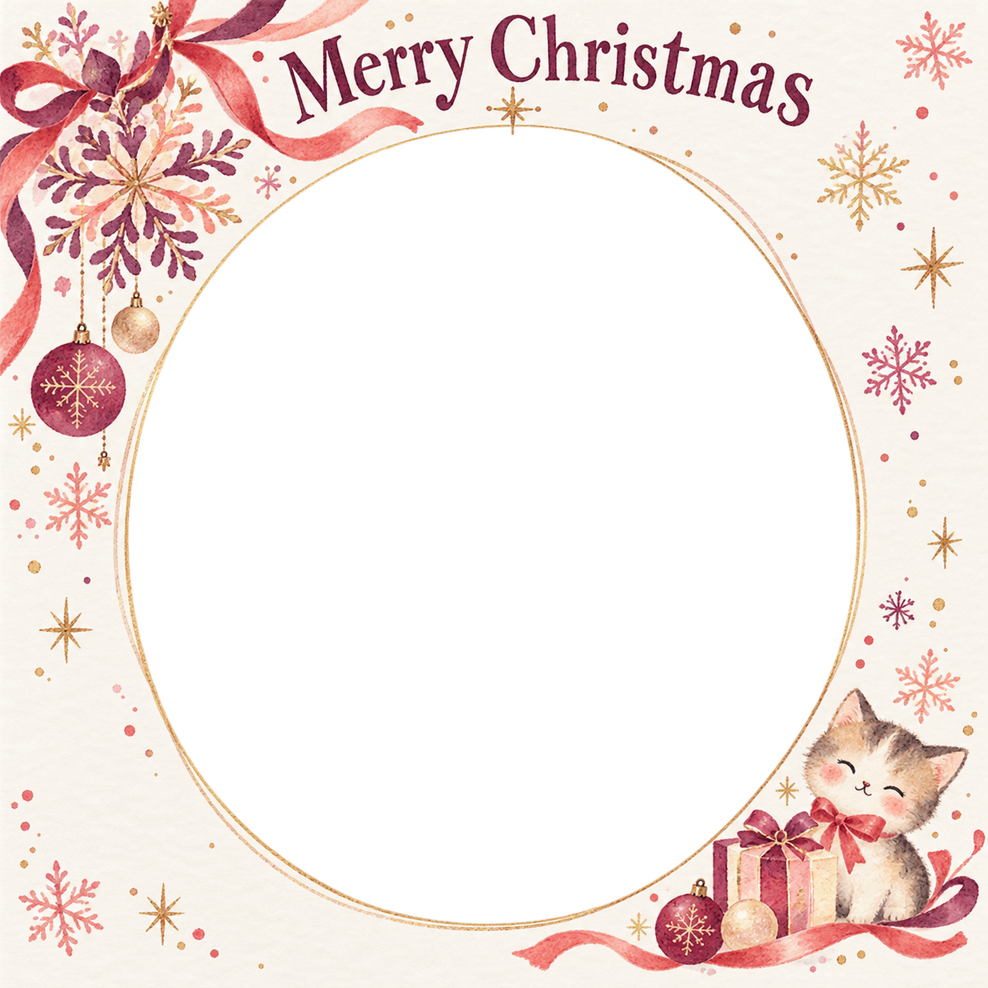 雪の結晶の大人・友達のクリスマス写真フレーム｜大人のパーティー・無料イラスト 100141に写真・文字を入れる