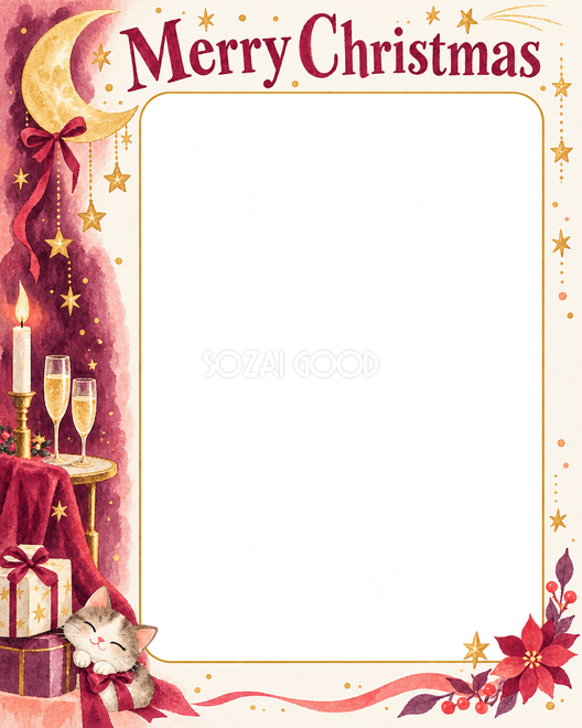 三日月と星のクリスマス枠