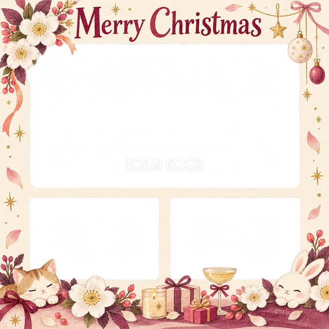 白い花のクリスマス枠
