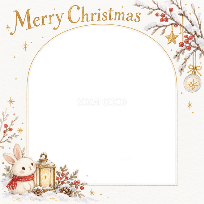 冬の枝のクリスマス枠
