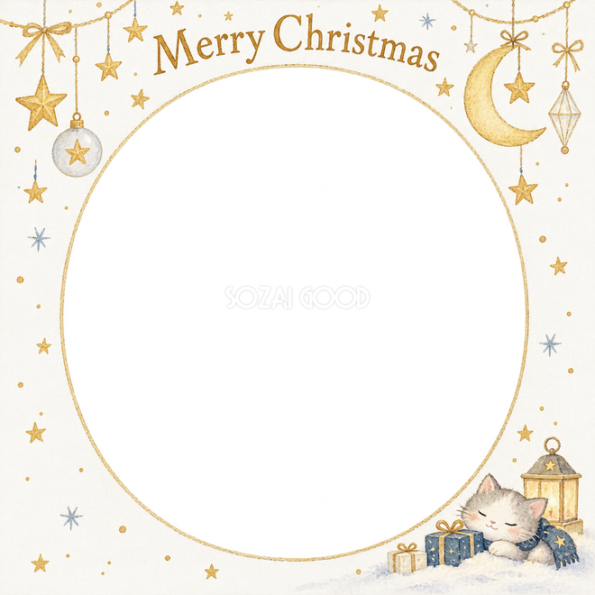 三日月と星のクリスマス枠