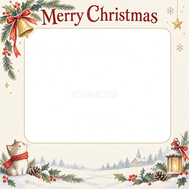 ベルと冬の葉のクリスマス枠 ベルと冬の葉のクリスマス枠