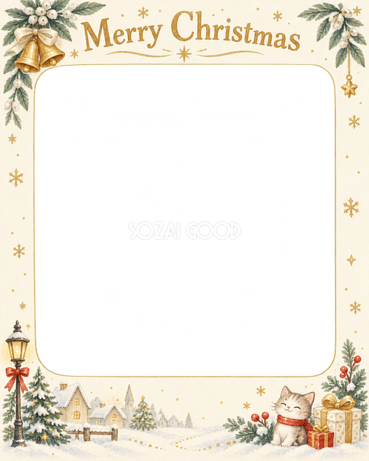 ベルと冬の葉のクリスマス枠 ベルと冬の葉のクリスマス枠