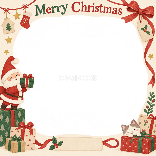 贈り物の結び目のクリスマス枠