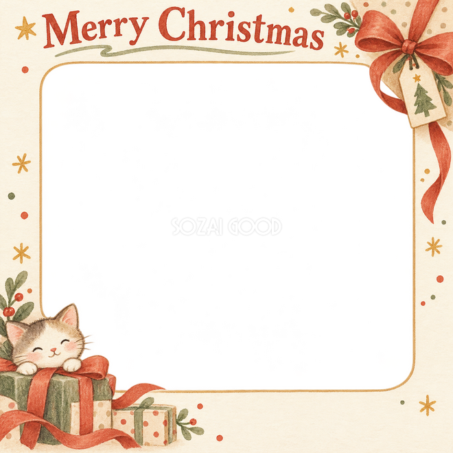 贈り物の結び目のクリスマス枠
