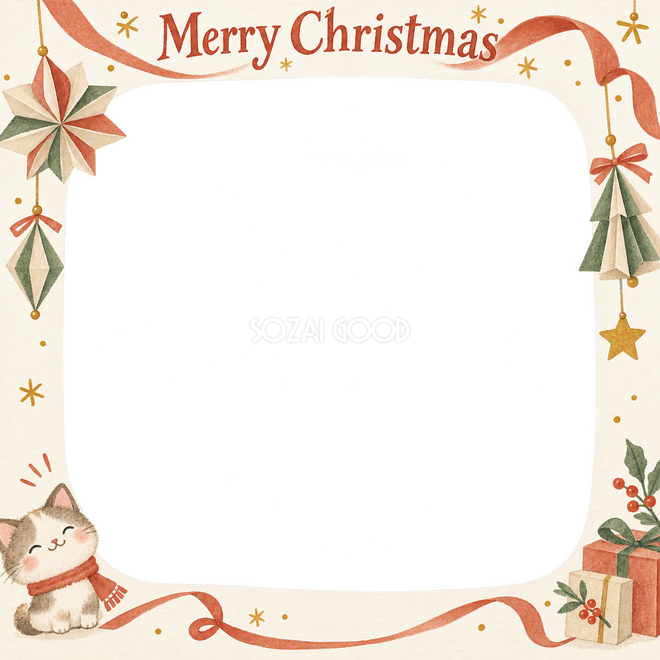 紙のオーナメントのクリスマス枠