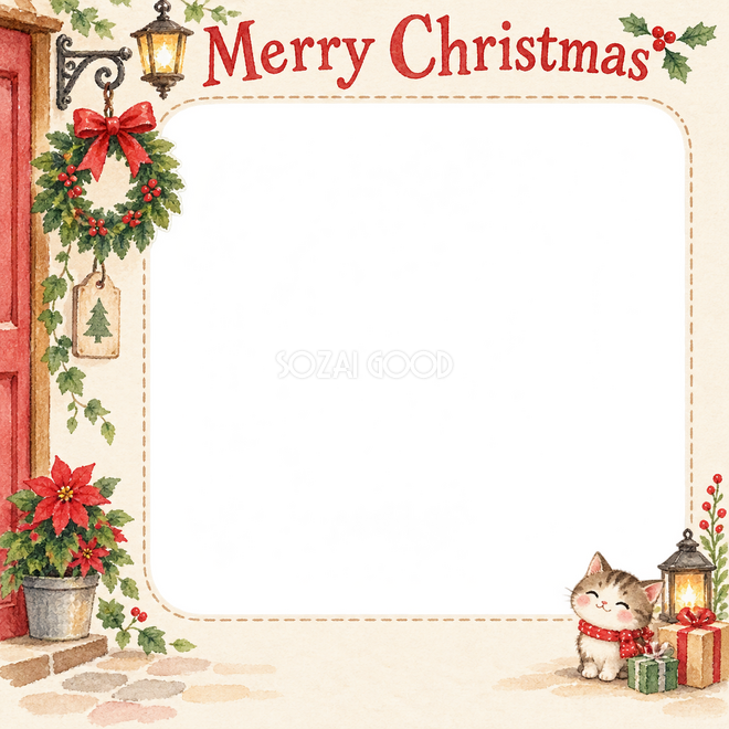 入口の小さなリースのクリスマス枠 入口の小さなリースのクリスマス枠