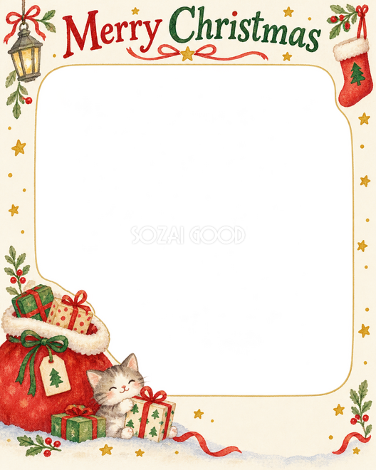 くつしたと袋のクリスマス枠 くつしたと袋のクリスマス枠