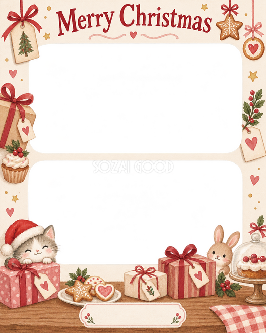贈り物とタグのクリスマス枠
