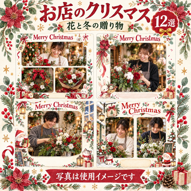 花と冬の贈り物のクリスマス写真フレーム12選 花と冬の贈り物のクリスマス写真フレーム12選