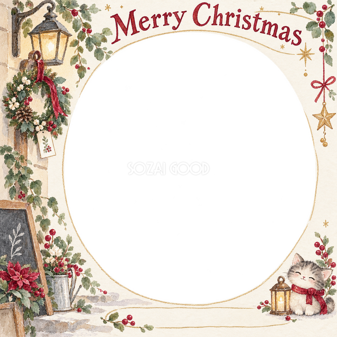 入口の小さなリースのクリスマス枠