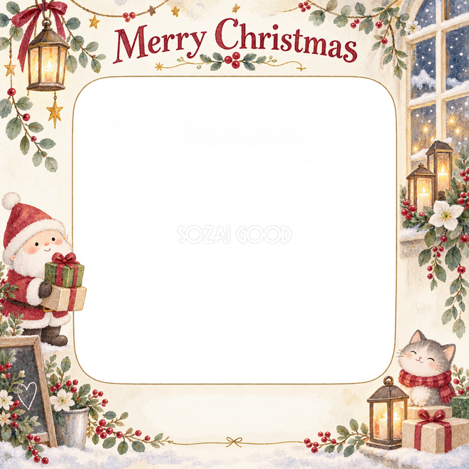 窓辺の灯りのクリスマス枠