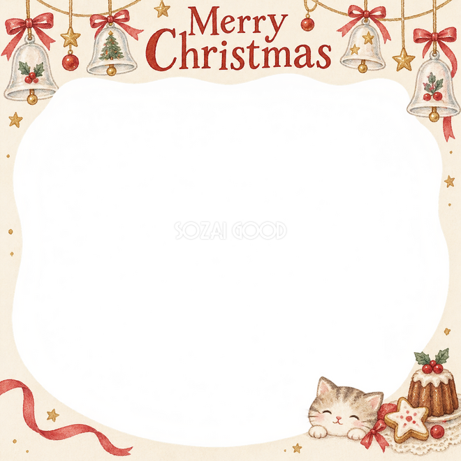 ガラスのベルのクリスマス枠 ガラスのベルのクリスマス枠