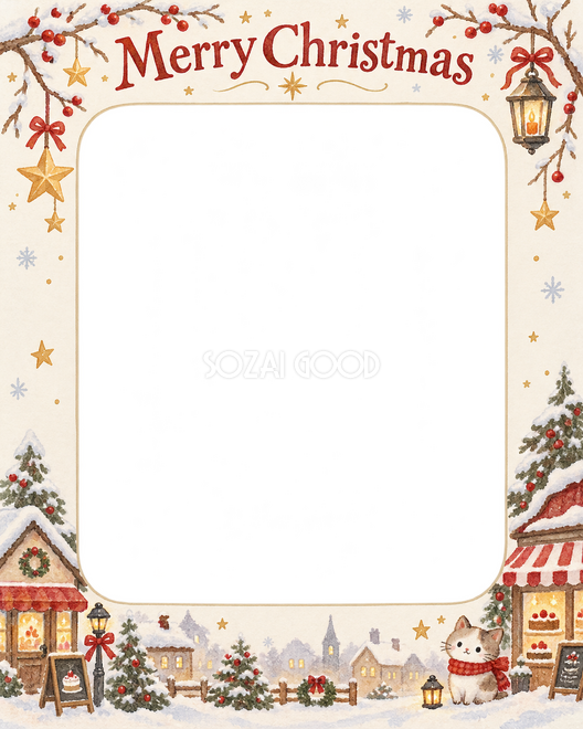 冬の枝と星のクリスマス枠 冬の枝と星のクリスマス枠