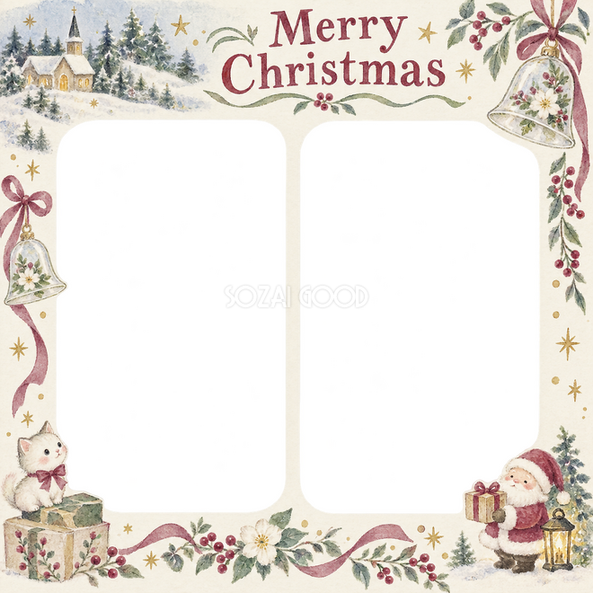 ガラスのベルのクリスマス枠 ガラスのベルのクリスマス枠