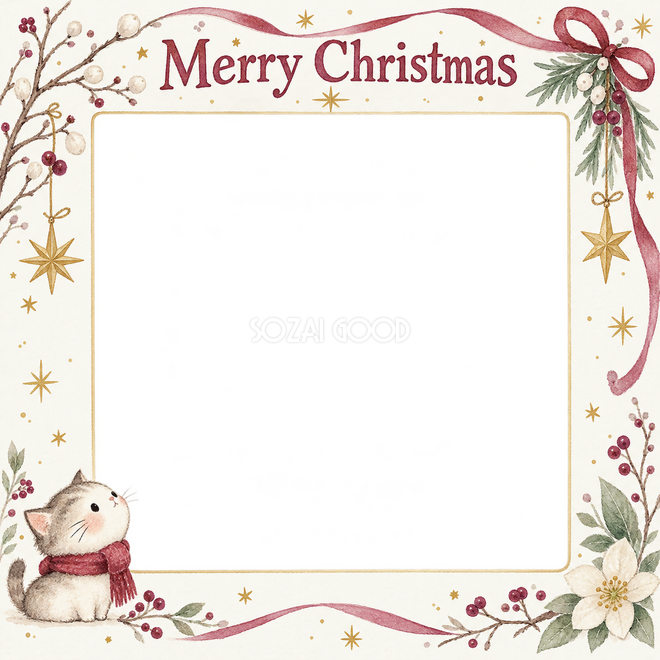 冬の枝と星のクリスマス枠 冬の枝と星のクリスマス枠