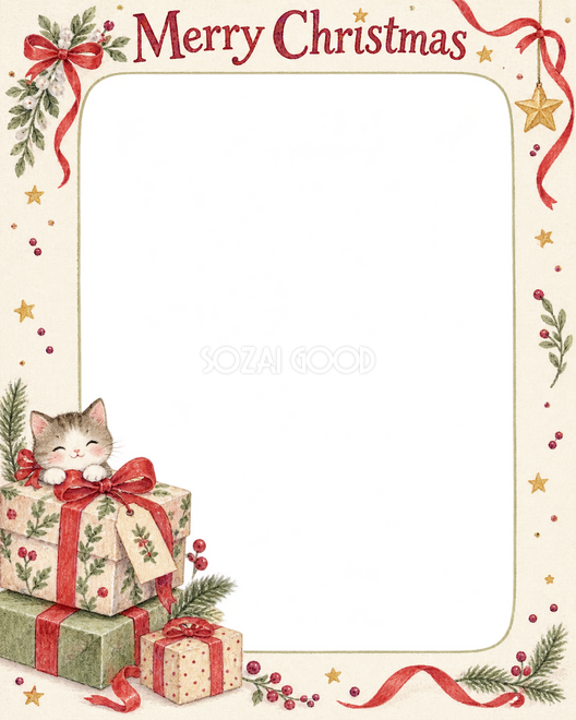 小さな赤いリボンのクリスマス枠 小さな赤いリボンのクリスマス枠