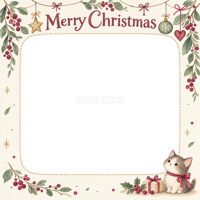 冬の葉と実のクリスマス枠 冬の葉と実のクリスマス枠