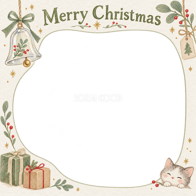 ガラスのベルのクリスマス枠 ガラスのベルのクリスマス枠