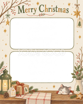 冬の枝と星の商品・作品を飾るクリスマス写真フレーム｜雑貨と手作りの贈り物・無料イラスト 100354
