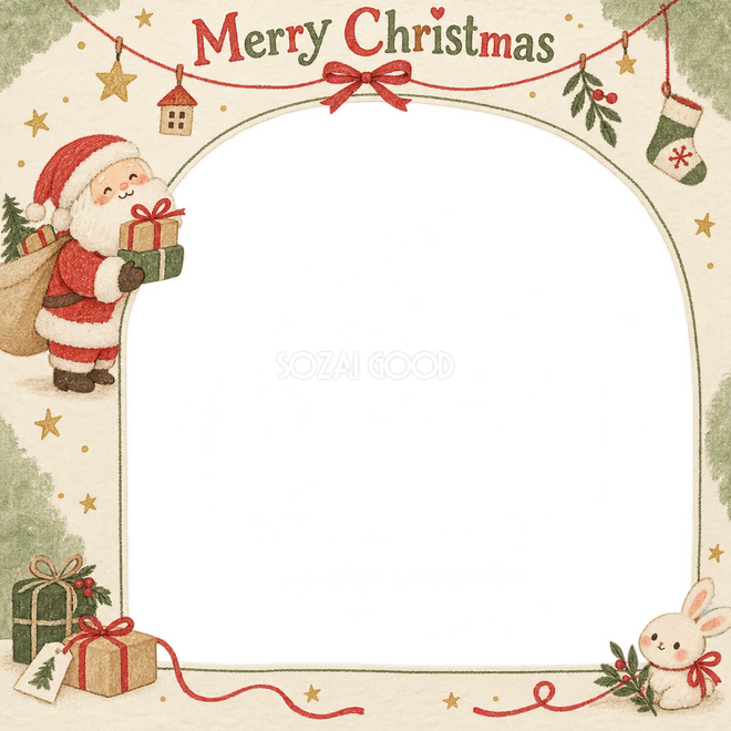 小さな赤いリボンのクリスマス枠 小さな赤いリボンのクリスマス枠