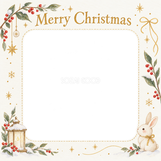 冬の葉と実のクリスマス枠