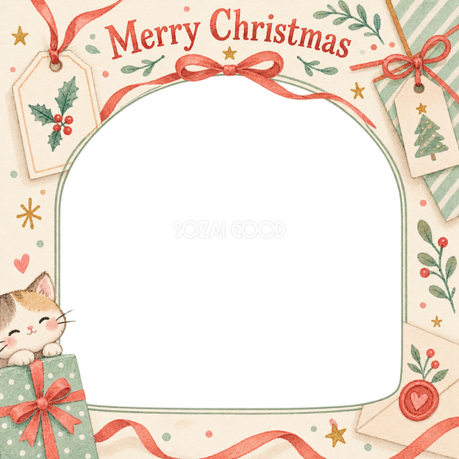 紙のタグのクリスマス枠
