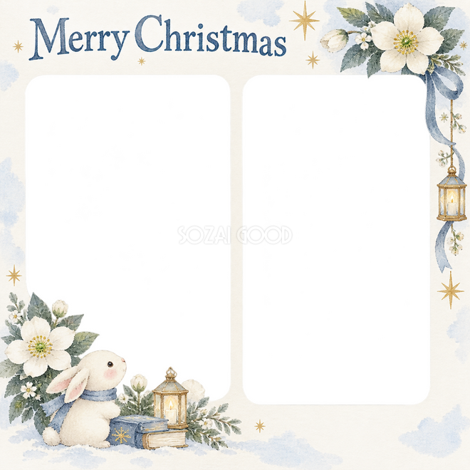 白い花のクリスマス枠