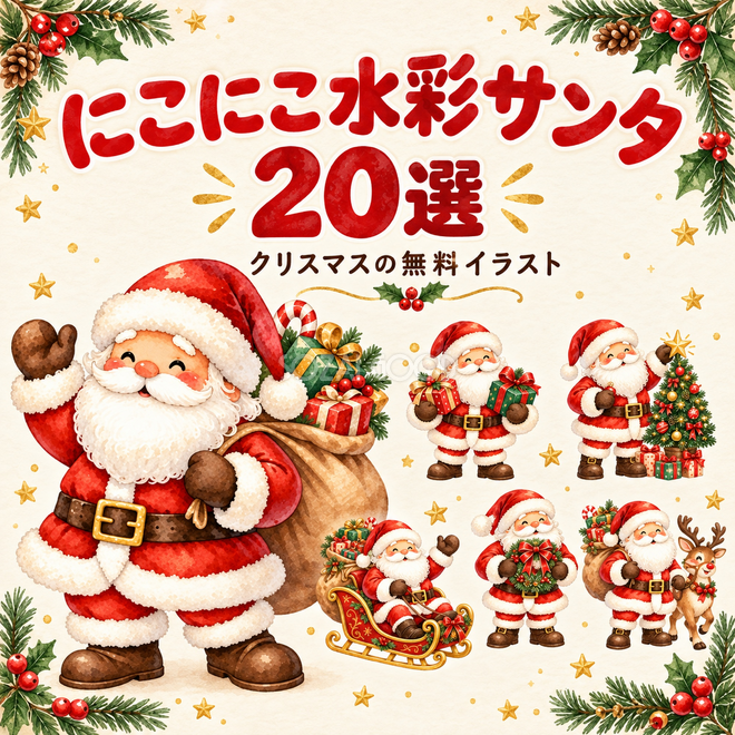 にこにこ水彩サンタ20選 にこにこ水彩サンタ20選