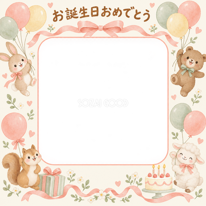 風船とリボンの誕生日枠