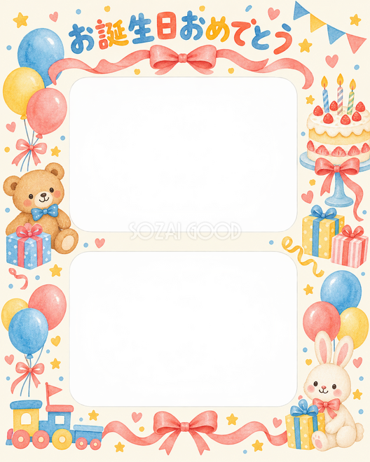 リボンとケーキの誕生日枠