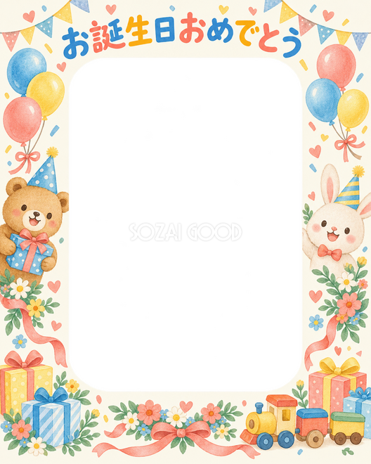 花輪のお祝いの誕生日枠 花輪のお祝いの誕生日枠