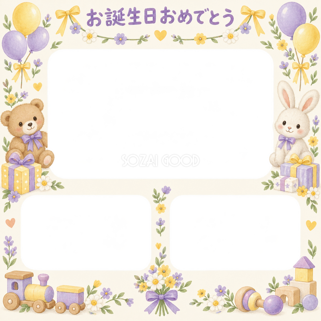 贈り物とガーランドの誕生日枠