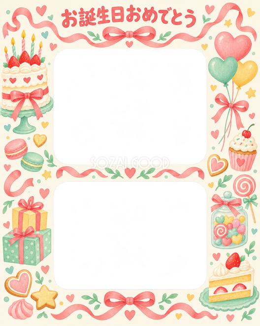 リボンとケーキの誕生日枠 リボンとケーキの誕生日枠