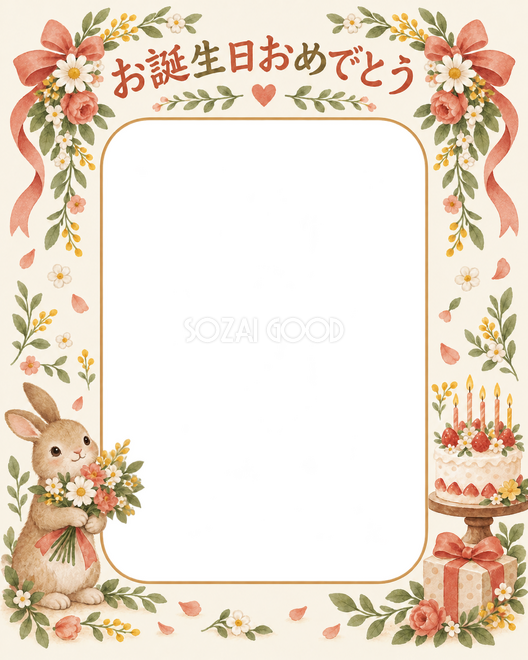 花輪のお祝いの誕生日枠 花輪のお祝いの誕生日枠