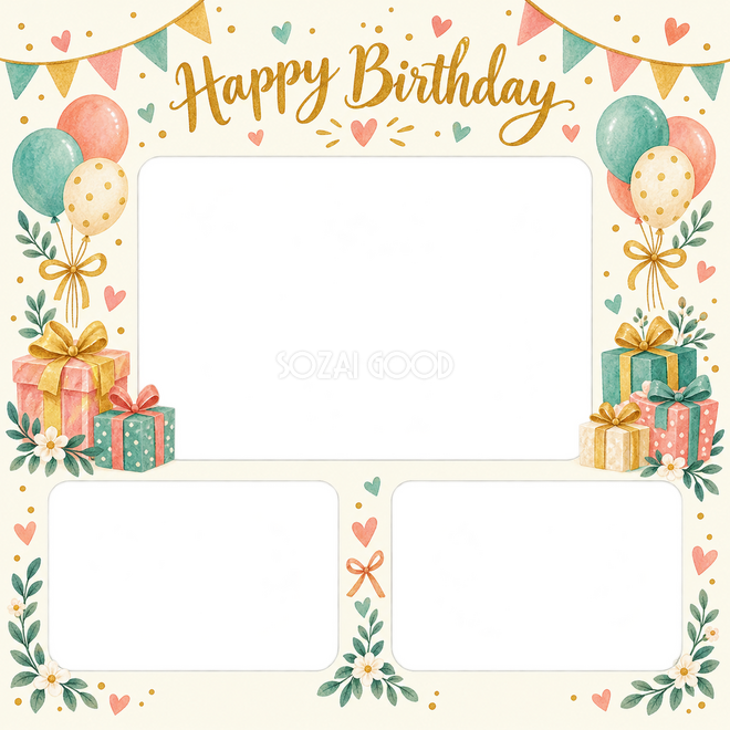 贈り物とガーランドの誕生日枠 贈り物とガーランドの誕生日枠