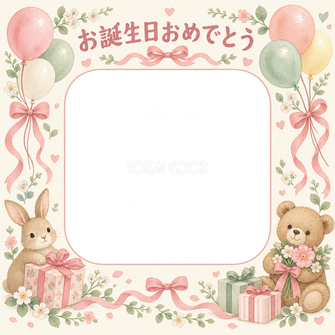 風船とリボンの誕生日枠