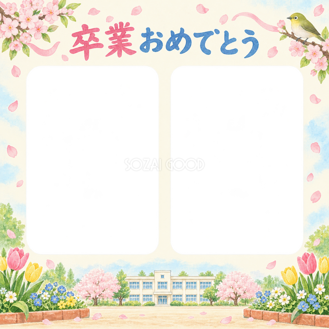 ふたつの思い出の卒園・卒業枠 ふたつの思い出の卒園・卒業枠