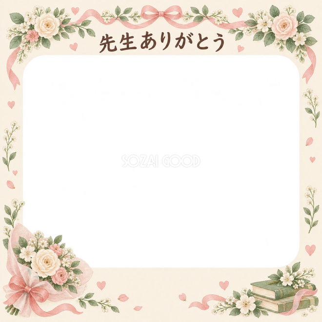 花のガーランドの卒園・卒業枠