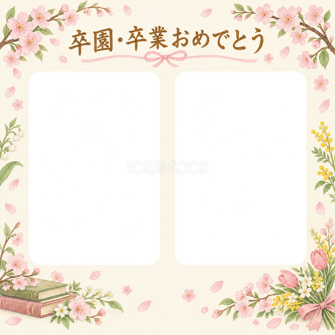 ふたつの思い出の卒園・卒業枠 ふたつの思い出の卒園・卒業枠