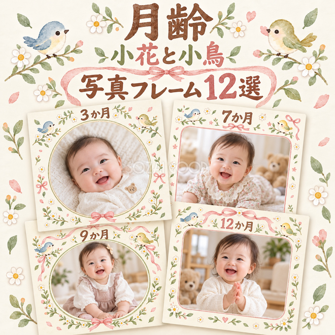 小花と小鳥の赤ちゃんの成長記録枠12選 小花と小鳥の赤ちゃんの成長記録枠12選