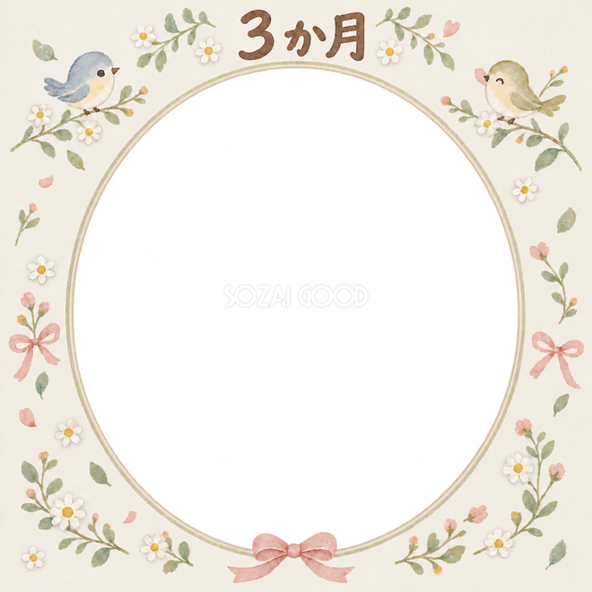 月齢3か月の写真枠 月齢3か月の写真枠