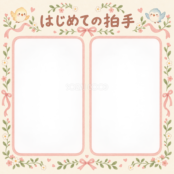 はじめての拍手の写真枠